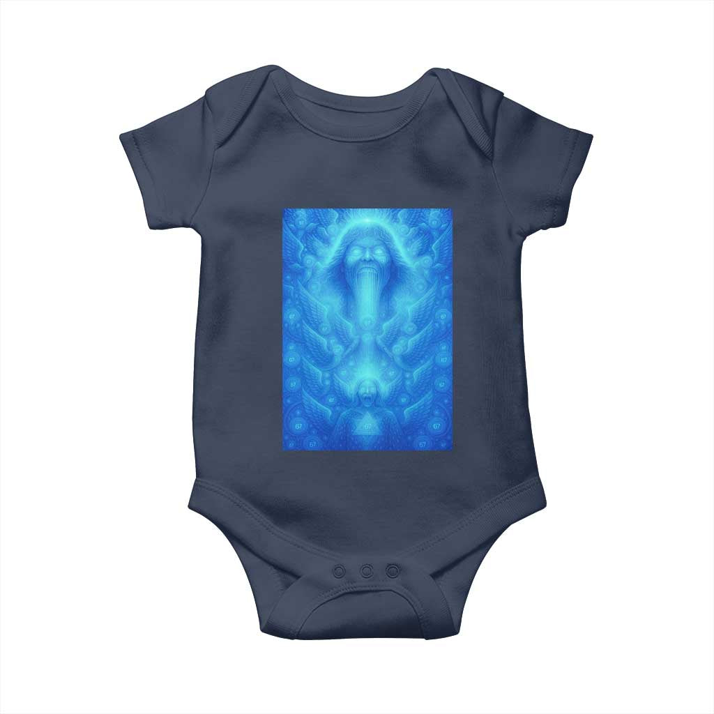 Divine 67 Meme Baby Onesie Celestial Mason 6 7 Spiritual Six Seven Angelcore TS02 Navy Print Your Wear