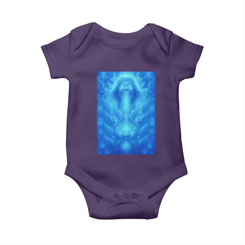 Divine 67 Meme Baby Onesie Celestial Mason 6 7 Spiritual Six Seven Angelcore TS02 Purple Print Your Wear