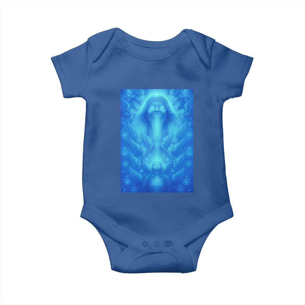 Divine 67 Meme Baby Onesie Celestial Mason 6 7 Spiritual Six Seven Angelcore TS02 Royal Blue Print Your Wear