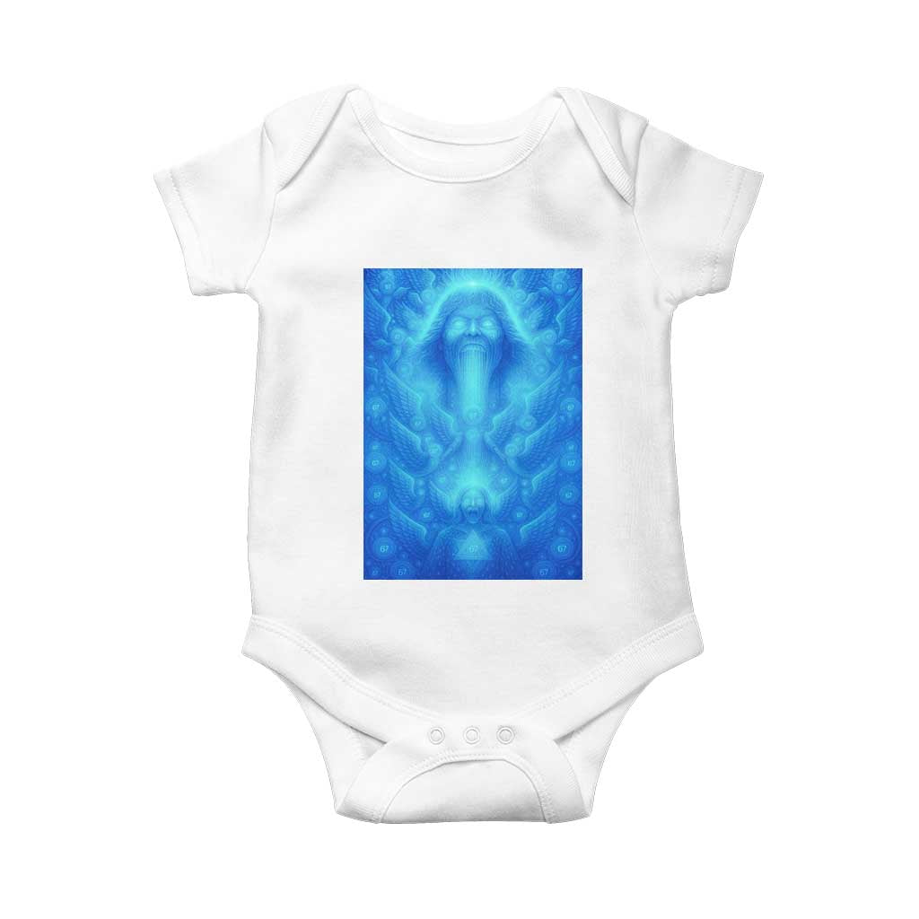 Divine 67 Meme Baby Onesie Celestial Mason 6 7 Spiritual Six Seven Angelcore TS02 White Print Your Wear