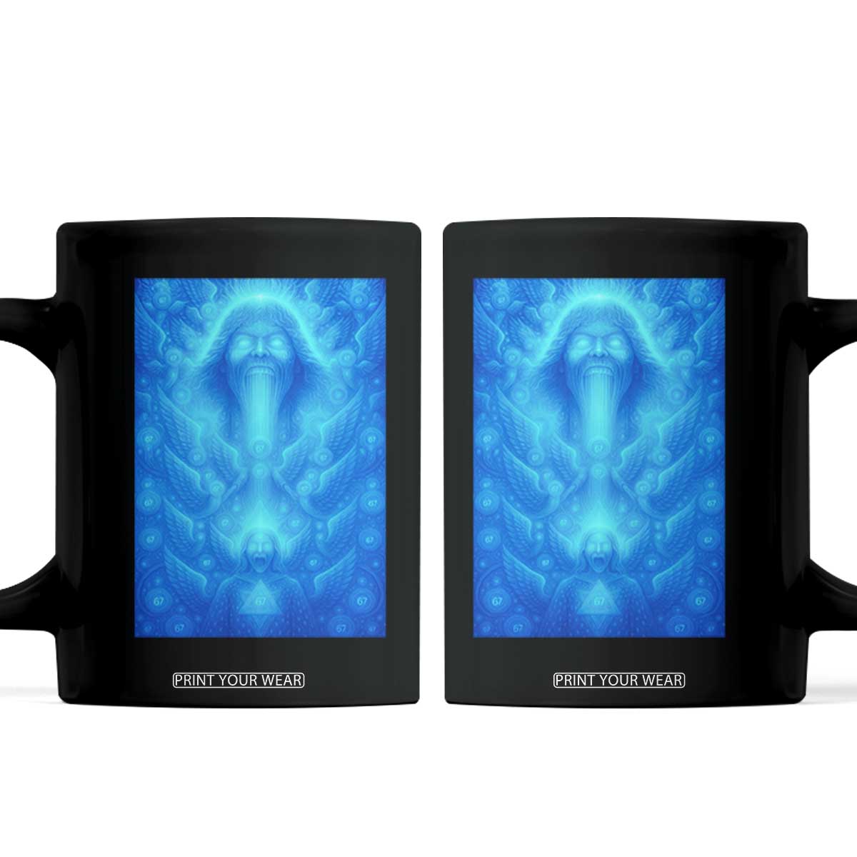 Divine 67 Meme Coffee Mug Celestial Mason 6 7 Spiritual Six Seven Angelcore TS02 Black Print Your Wear