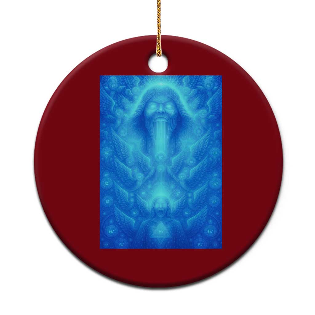 Divine 67 Meme Ceramic Ornament Celestial Mason 6 7 Spiritual Six Seven Angelcore TS02 1pc Red Print Your Wear