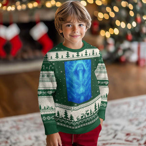 Divine 67 Meme Ugly Christmas Sweater Celestial Mason 6 7 Spiritual Six Seven Angelcore TS02 Forest Green Beige Print Your Wear