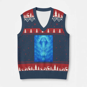 Divine 67 Meme V-Neck Knit Sweater Vest Celestial Mason 6 7 Spiritual Six Seven Angelcore TS02 Navy Red Print Your Wear