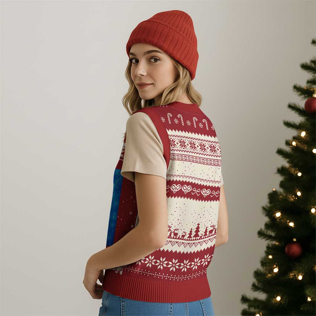 Divine 67 Meme V-Neck Knit Sweater Vest Celestial Mason 6 7 Spiritual Six Seven Angelcore TS02 Print Your Wear