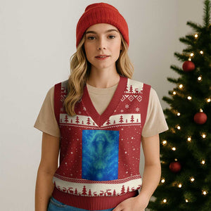 Divine 67 Meme V-Neck Knit Sweater Vest Celestial Mason 6 7 Spiritual Six Seven Angelcore TS02 Red Beige Print Your Wear