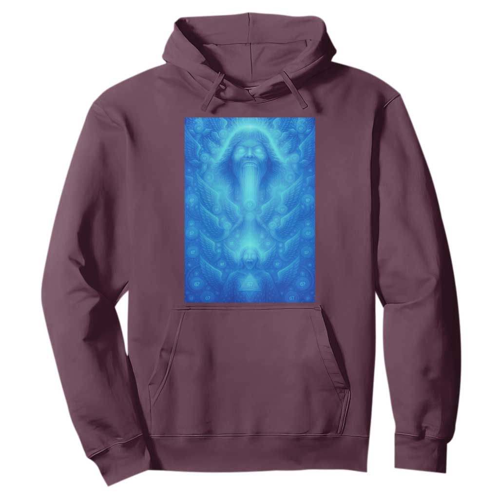 Divine 67 Meme Hoodie Celestial Mason 6 7 Spiritual Six Seven Angelcore TS02 Maroon Print Your Wear