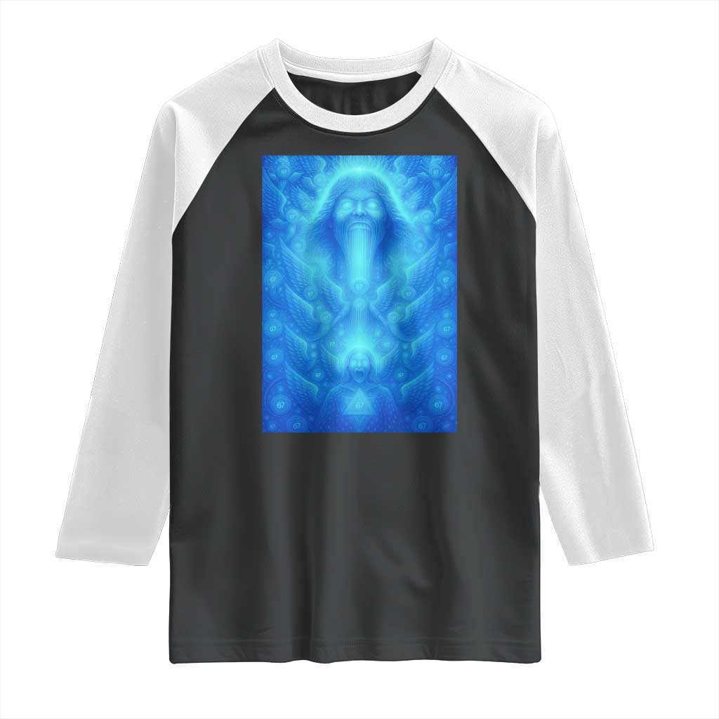 Divine 67 Meme Raglan Shirt Celestial Mason 6 7 Spiritual Six Seven Angelcore TS02 Black White Print Your Wear