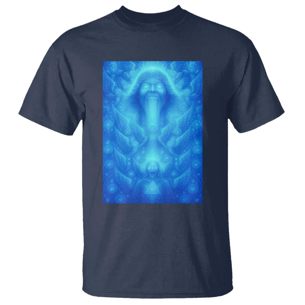 Divine 67 Meme T Shirt Celestial Mason 6 7 Spiritual Six Seven Angelcore TS02 Navy Print Your Wear