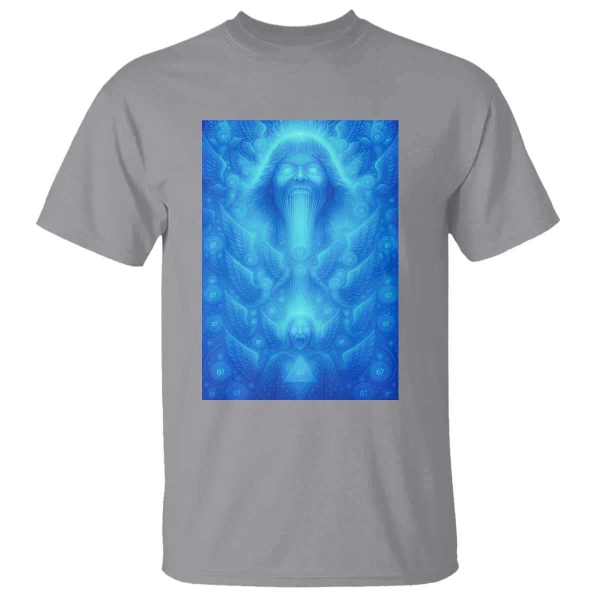 Divine 67 Meme T Shirt Celestial Mason 6 7 Spiritual Six Seven Angelcore TS02 Sport Gray Print Your Wear