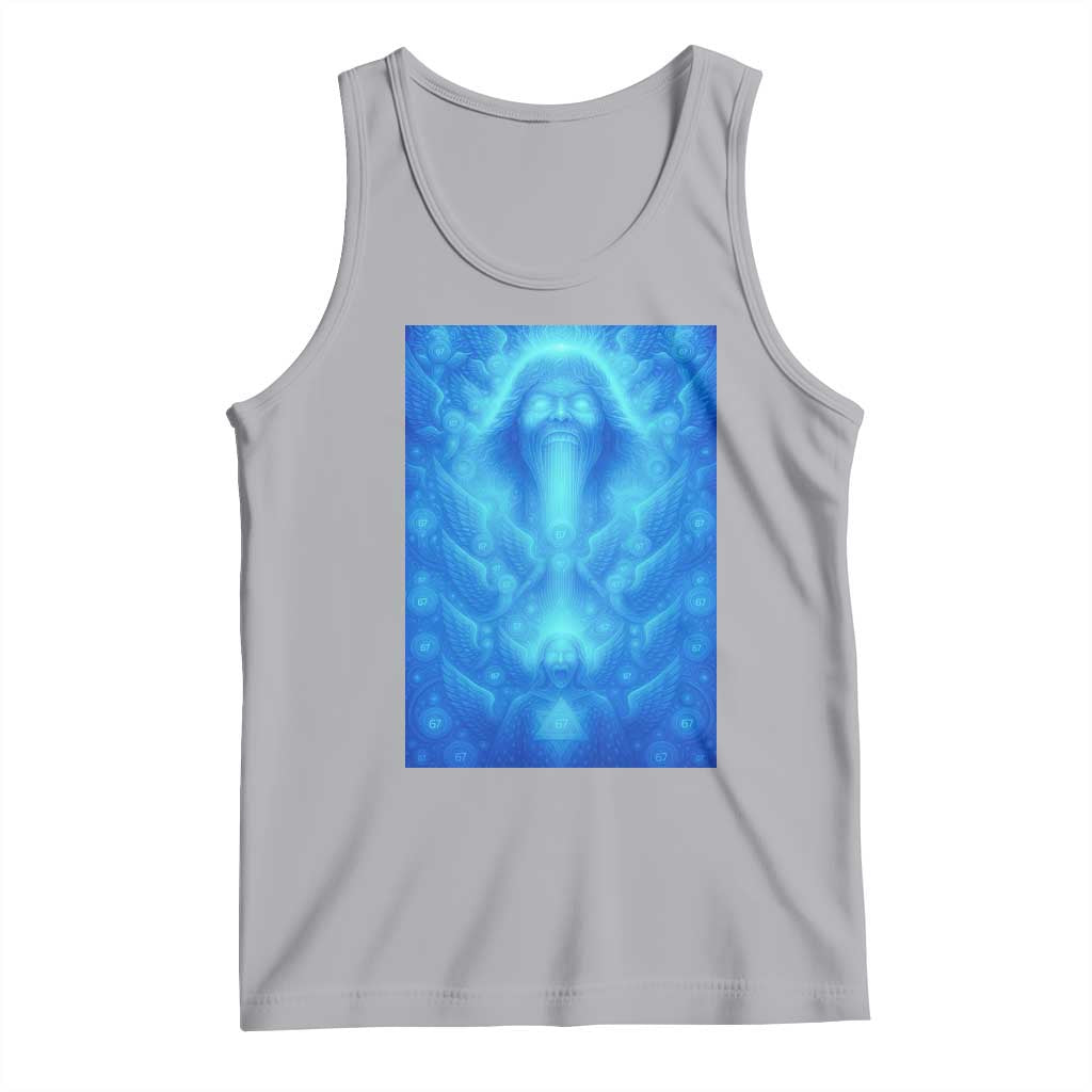 Divine 67 Meme Tank Top Celestial Mason 6 7 Spiritual Six Seven Angelcore TS02 Athletic Heather Print Your Wear