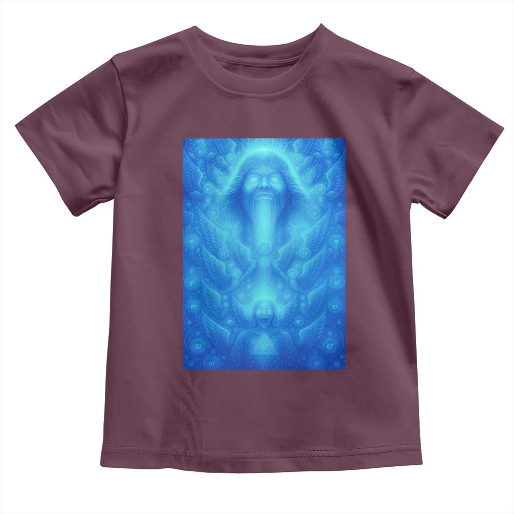 Divine 67 Meme Toddler T Shirt Celestial Mason 6 7 Spiritual Six Seven Angelcore TS02 Maroon Print Your Wear