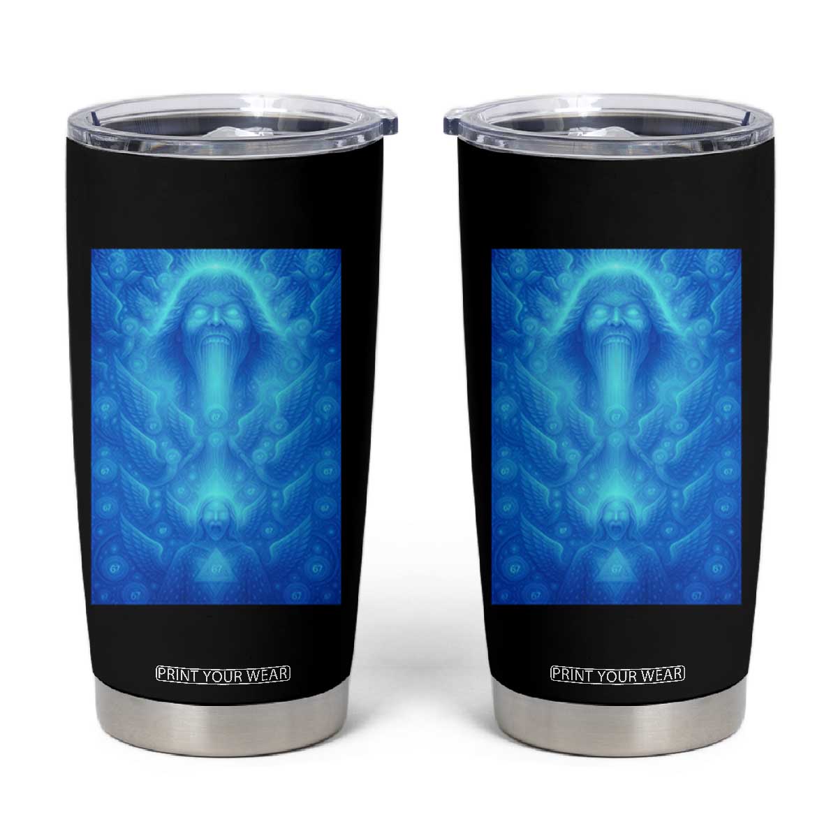 Divine 67 Meme Tumbler Cup Celestial Mason 6 7 Spiritual Six Seven Angelcore TS02 Black Print Your Wear