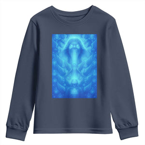 Divine 67 Meme Youth Sweatshirt Celestial Mason 6 7 Spiritual Six Seven Angelcore TS02 Navy Print Your Wear
