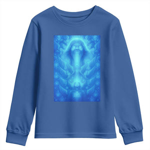 Divine 67 Meme Youth Sweatshirt Celestial Mason 6 7 Spiritual Six Seven Angelcore TS02 Royal Blue Print Your Wear