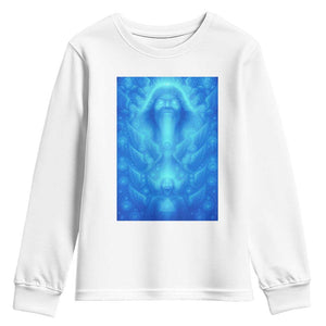 Divine 67 Meme Youth Sweatshirt Celestial Mason 6 7 Spiritual Six Seven Angelcore TS02 White Print Your Wear