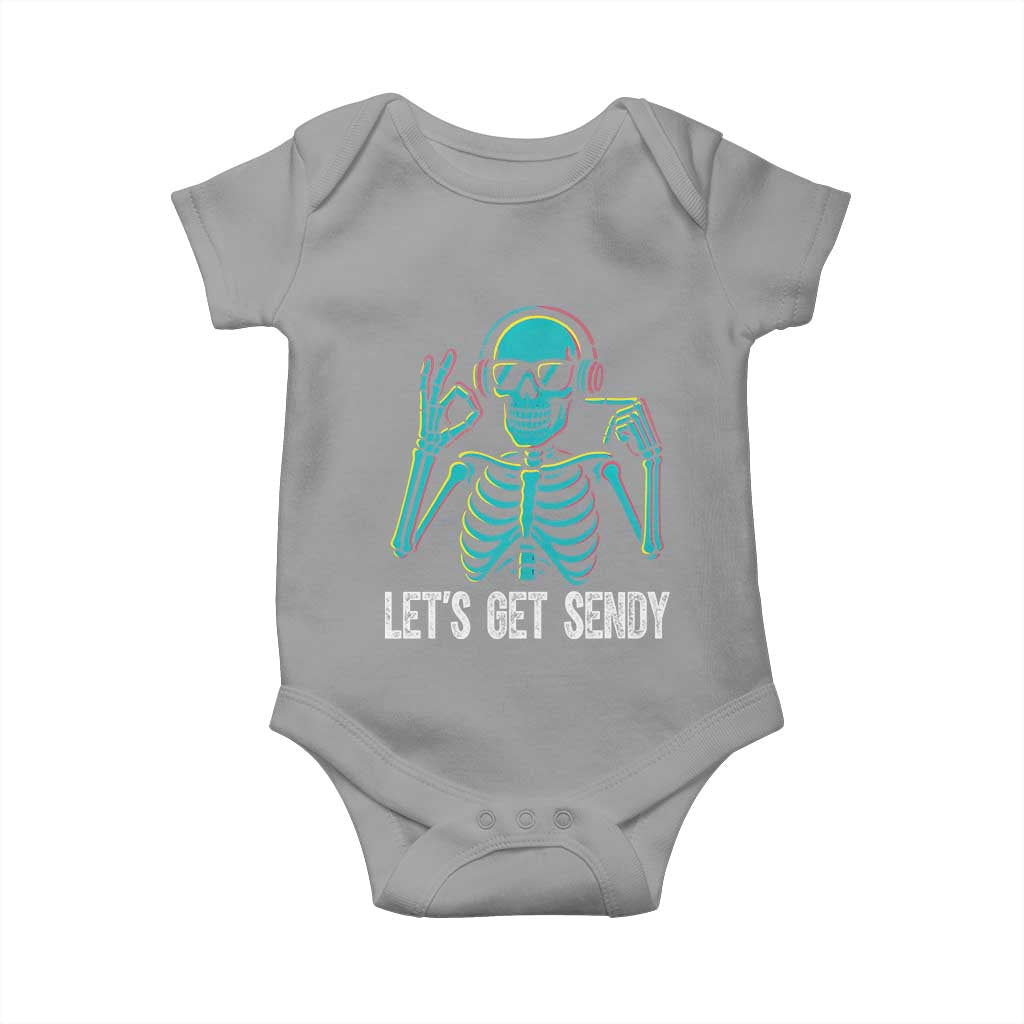 Lets Get Sendy Skeleton Baby Onesie Full Send Vibes Glowcore TS02 Sport Gray Print Your Wear