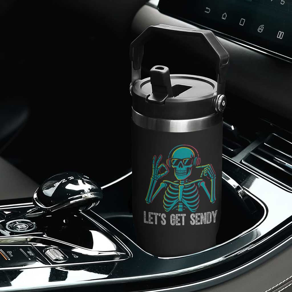 Lets Get Sendy Skeleton Flip Straw Tumbler Full Send Vibes Glowcore TS02 Print Your Wear