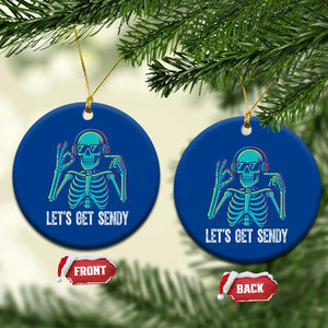 Lets Get Sendy Skeleton Ceramic Ornament Full Send Vibes Glowcore TS02 1pc Blue Print Your Wear