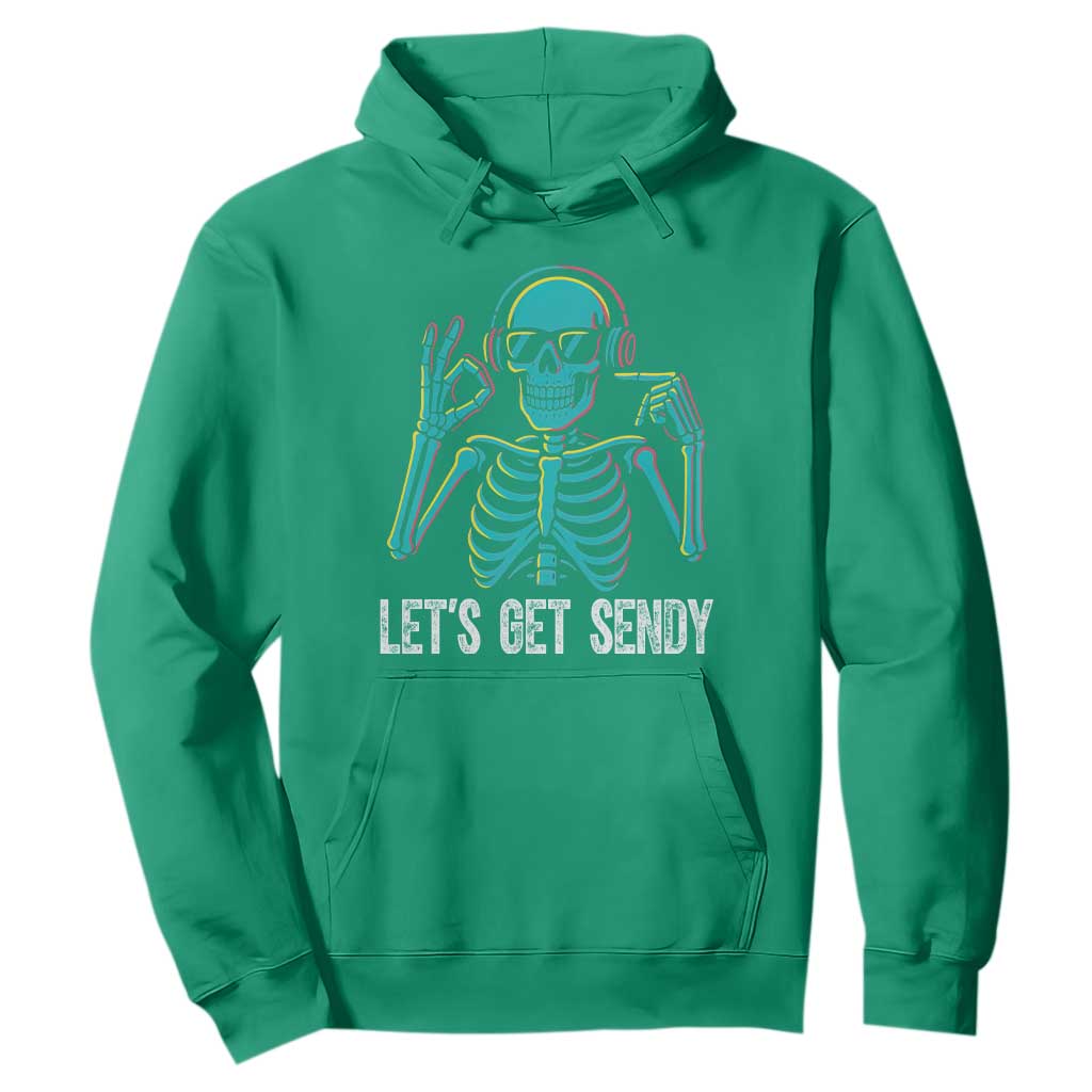 Lets Get Sendy Skeleton Hoodie Full Send Vibes Glowcore TS02 Irish Green Print Your Wear