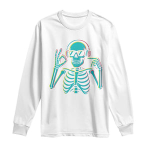 Lets Get Sendy Skeleton Long Sleeve Shirt Full Send Vibes Glowcore TS02 White Print Your Wear