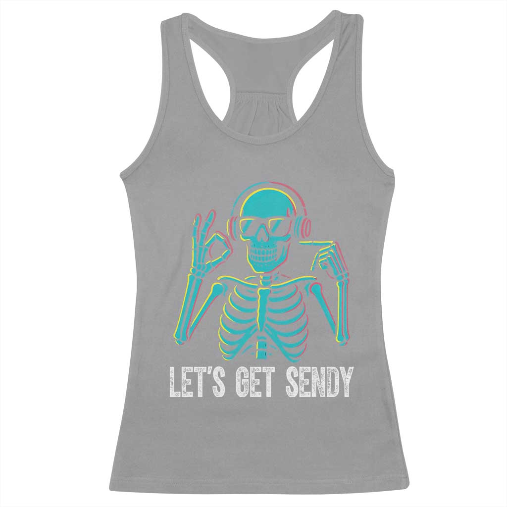 Lets Get Sendy Skeleton Racerback Tank Top Full Send Vibes Glowcore TS02 Sport Gray Print Your Wear