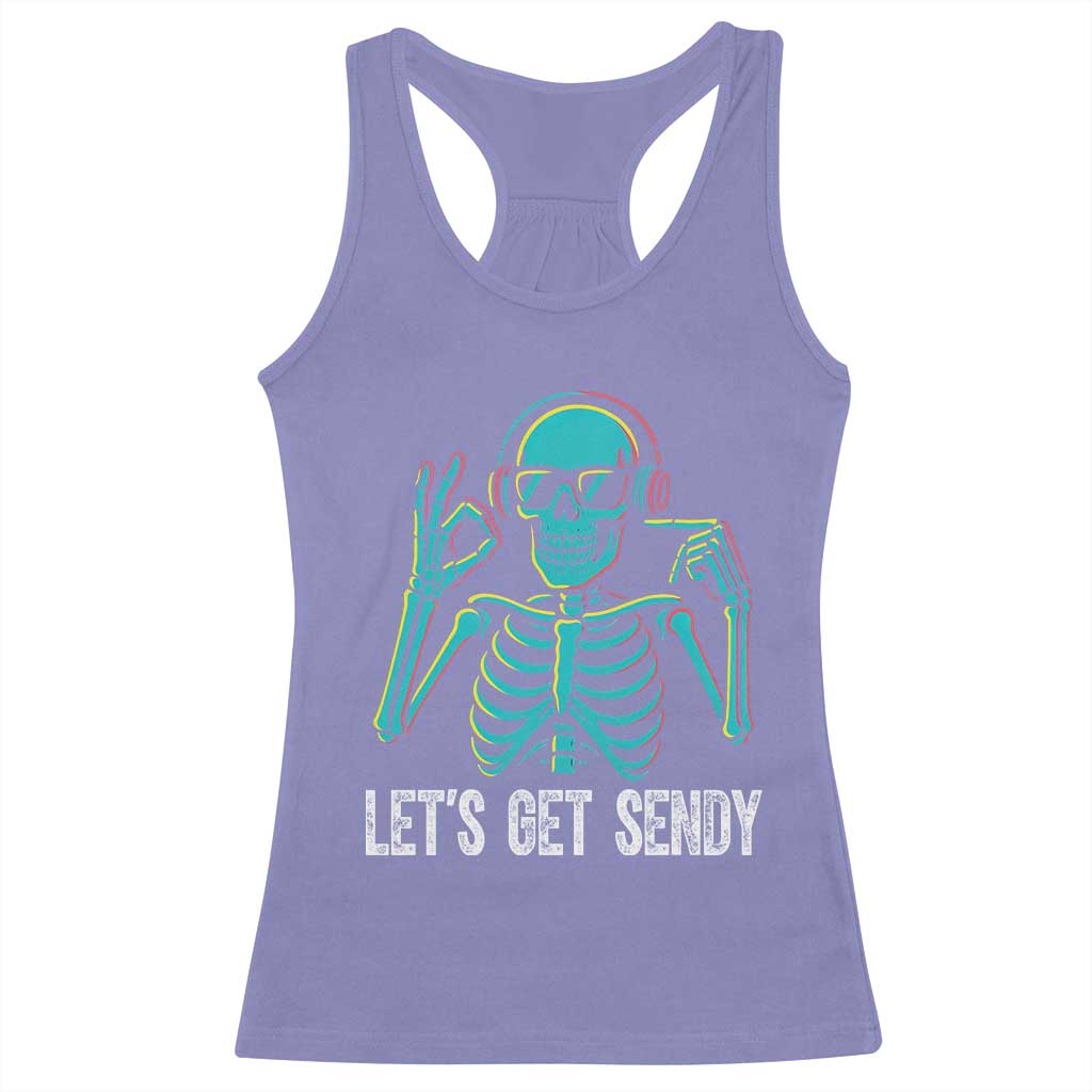 Lets Get Sendy Skeleton Racerback Tank Top Full Send Vibes Glowcore TS02 Violet Print Your Wear