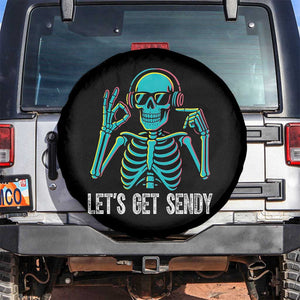 Lets Get Sendy Skeleton Spare Tire Cover Full Send Vibes Glowcore TS02 No hole Black Print Your Wear