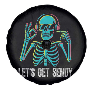 Lets Get Sendy Skeleton Spare Tire Cover Full Send Vibes Glowcore TS02 Print Your Wear