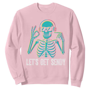 Lets Get Sendy Skeleton Sweatshirt Full Send Vibes Glowcore TS02 Light Pink Print Your Wear