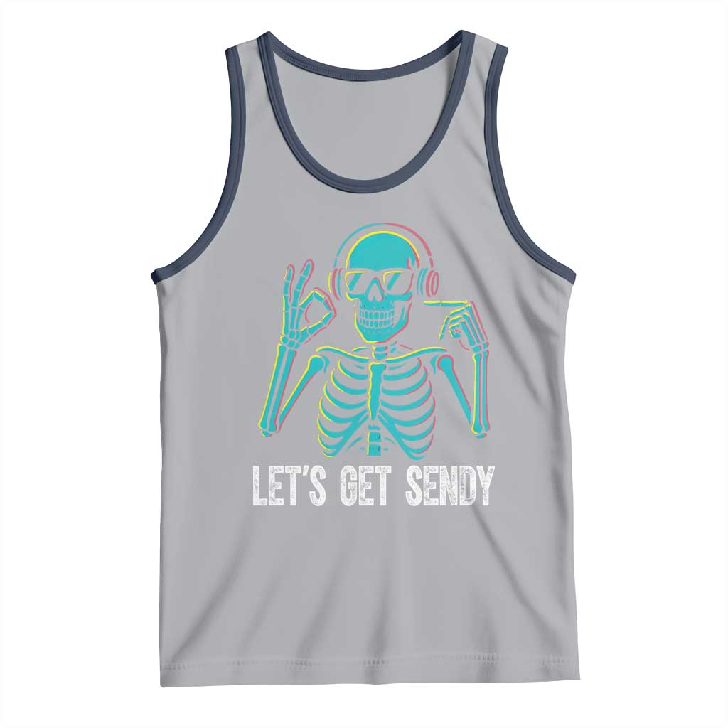 Lets Get Sendy Skeleton Tank Top Full Send Vibes Glowcore TS02 Athletic Heather Navy Print Your Wear