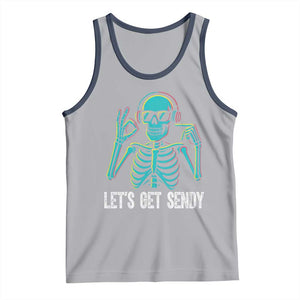 Lets Get Sendy Skeleton Tank Top Full Send Vibes Glowcore TS02 Athletic Heather Navy Print Your Wear