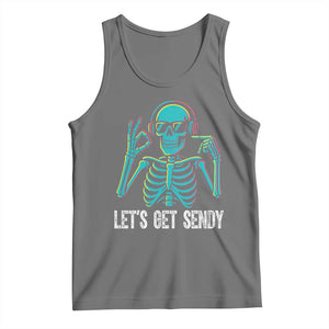 Lets Get Sendy Skeleton Tank Top Full Send Vibes Glowcore TS02 Black Heather Print Your Wear