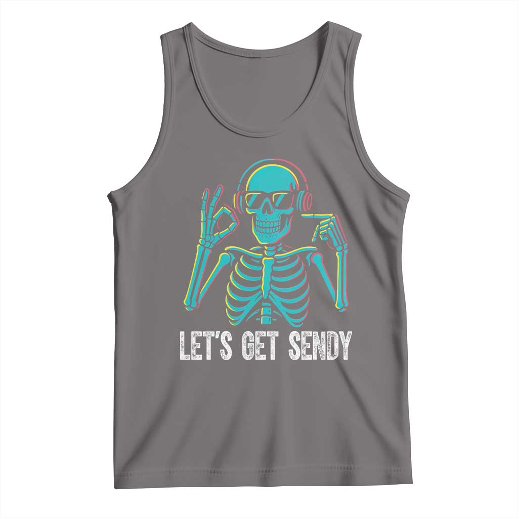 Lets Get Sendy Skeleton Tank Top Full Send Vibes Glowcore TS02 Deep Heather Print Your Wear