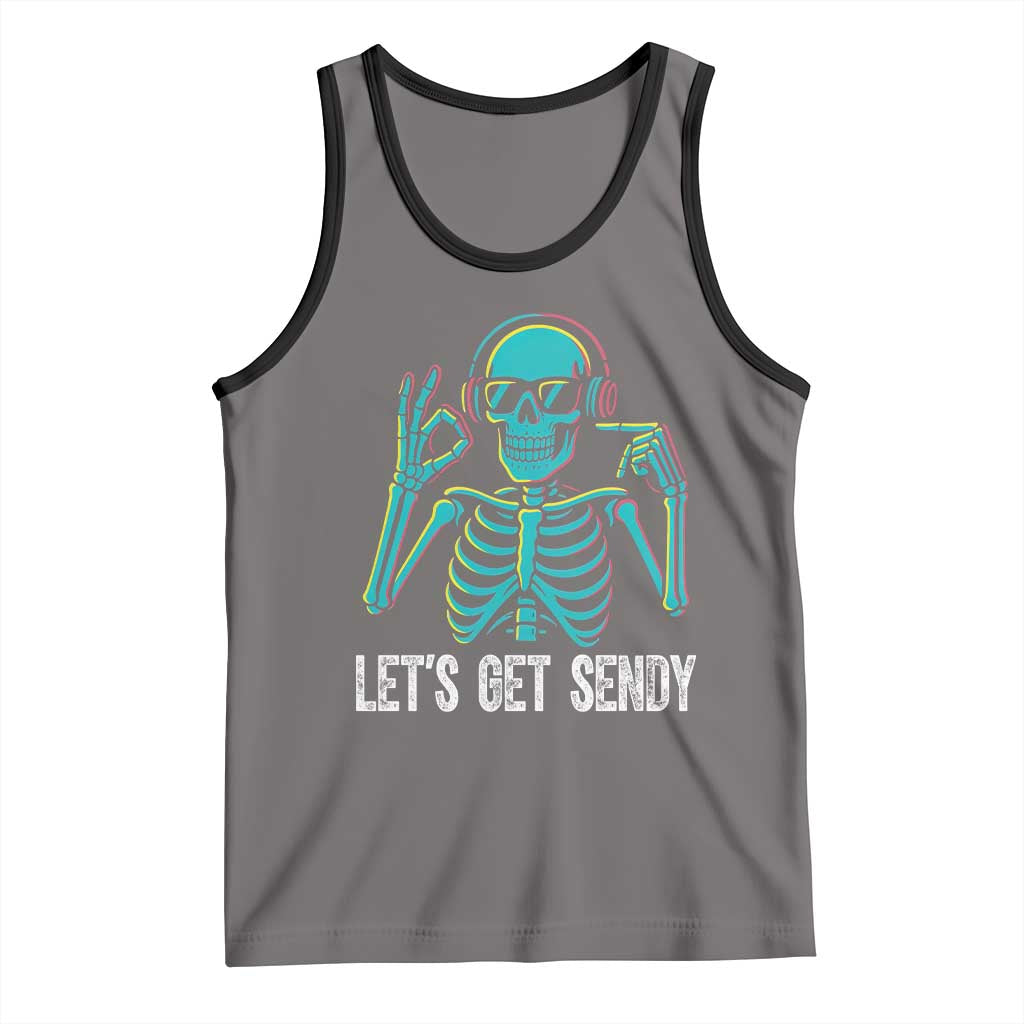 Lets Get Sendy Skeleton Tank Top Full Send Vibes Glowcore TS02 Deep Heather Black Print Your Wear