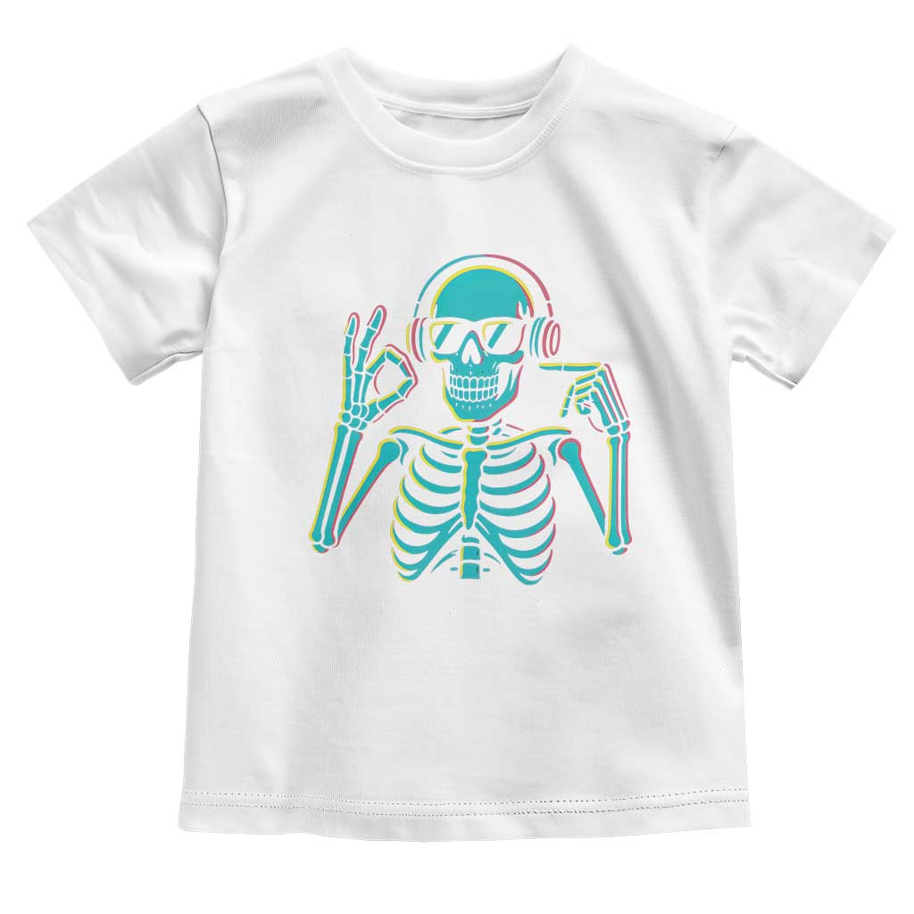 Lets Get Sendy Skeleton Toddler T Shirt Full Send Vibes Glowcore TS02 White Print Your Wear