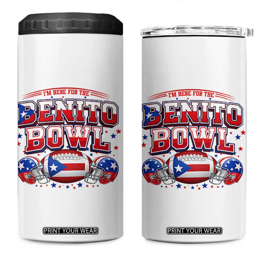 I’m Here for the Benito Bowl 4 in 1 Can Cooler Tumbler Funny Music Fan Football Game Day TS02 One Size: 16 oz White Print Your Wear