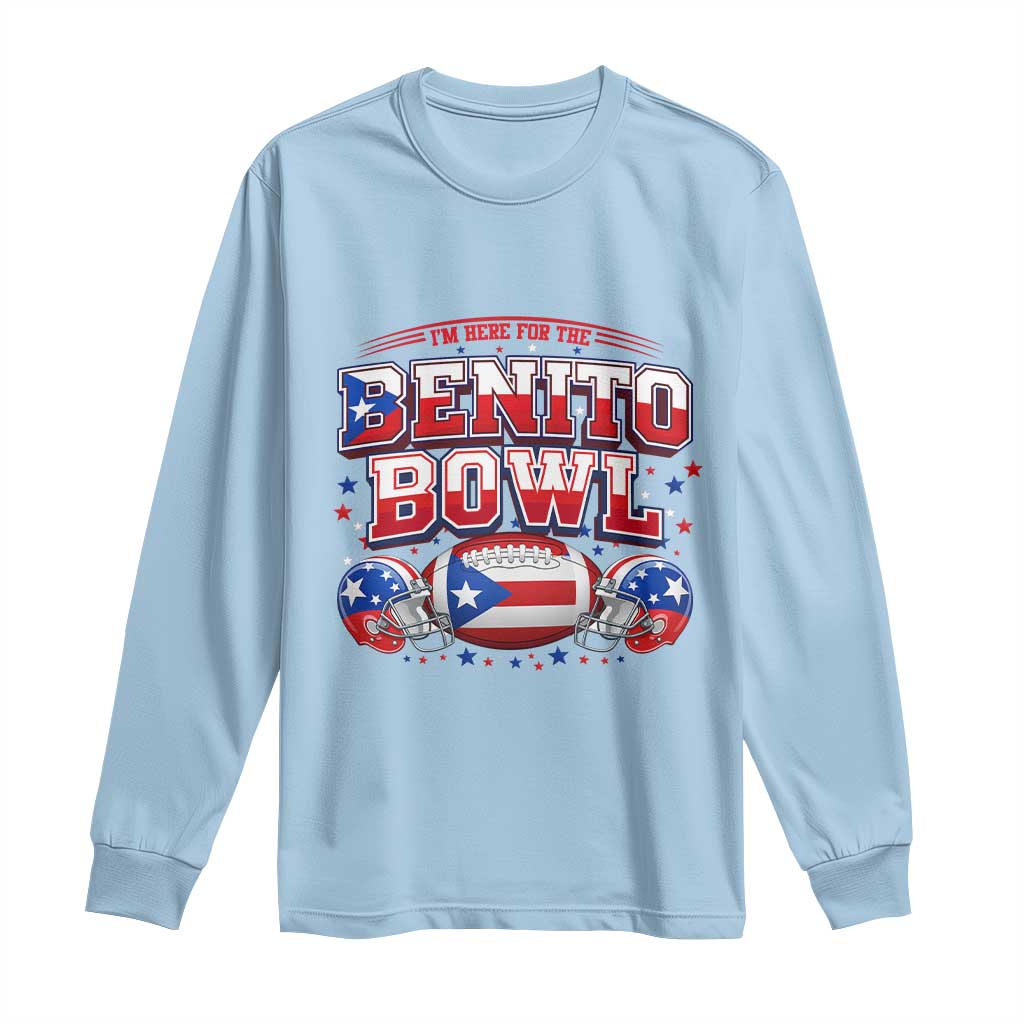 I’m Here for the Benito Bowl Long Sleeve Shirt Funny Music Fan Football Game Day TS02 Light Blue Print Your Wear
