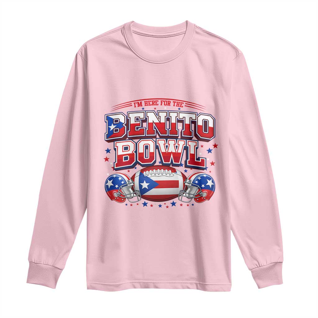I’m Here for the Benito Bowl Long Sleeve Shirt Funny Music Fan Football Game Day TS02 Light Pink Print Your Wear