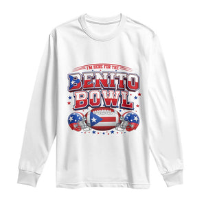 I’m Here for the Benito Bowl Long Sleeve Shirt Funny Music Fan Football Game Day TS02 White Print Your Wear