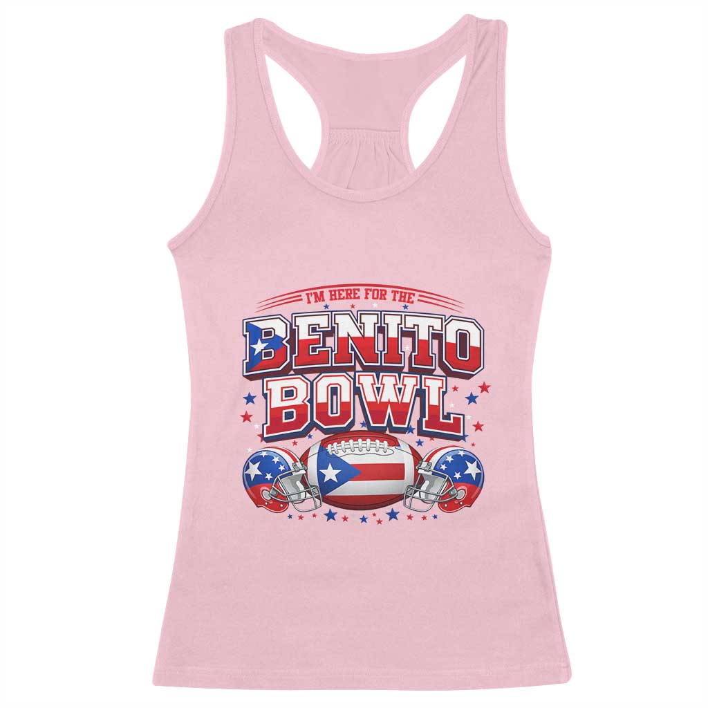 I’m Here for the Benito Bowl Racerback Tank Top Funny Music Fan Football Game Day TS02 Light Pink Print Your Wear