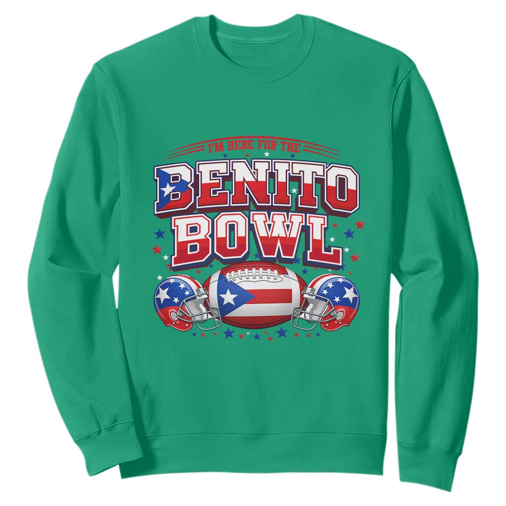I’m Here for the Benito Bowl Sweatshirt Funny Music Fan Football Game Day TS02 Irish Green Print Your Wear