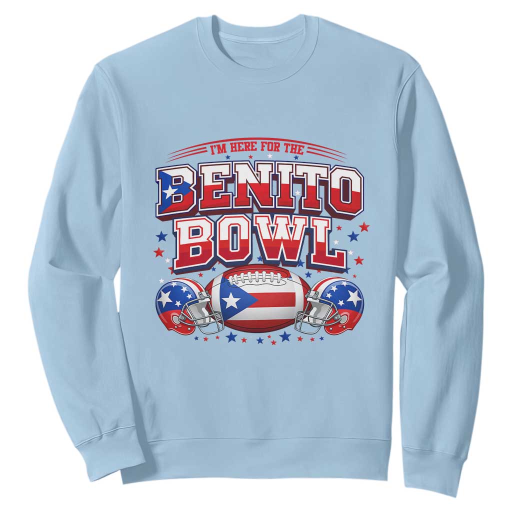 I’m Here for the Benito Bowl Sweatshirt Funny Music Fan Football Game Day TS02 Light Blue Print Your Wear