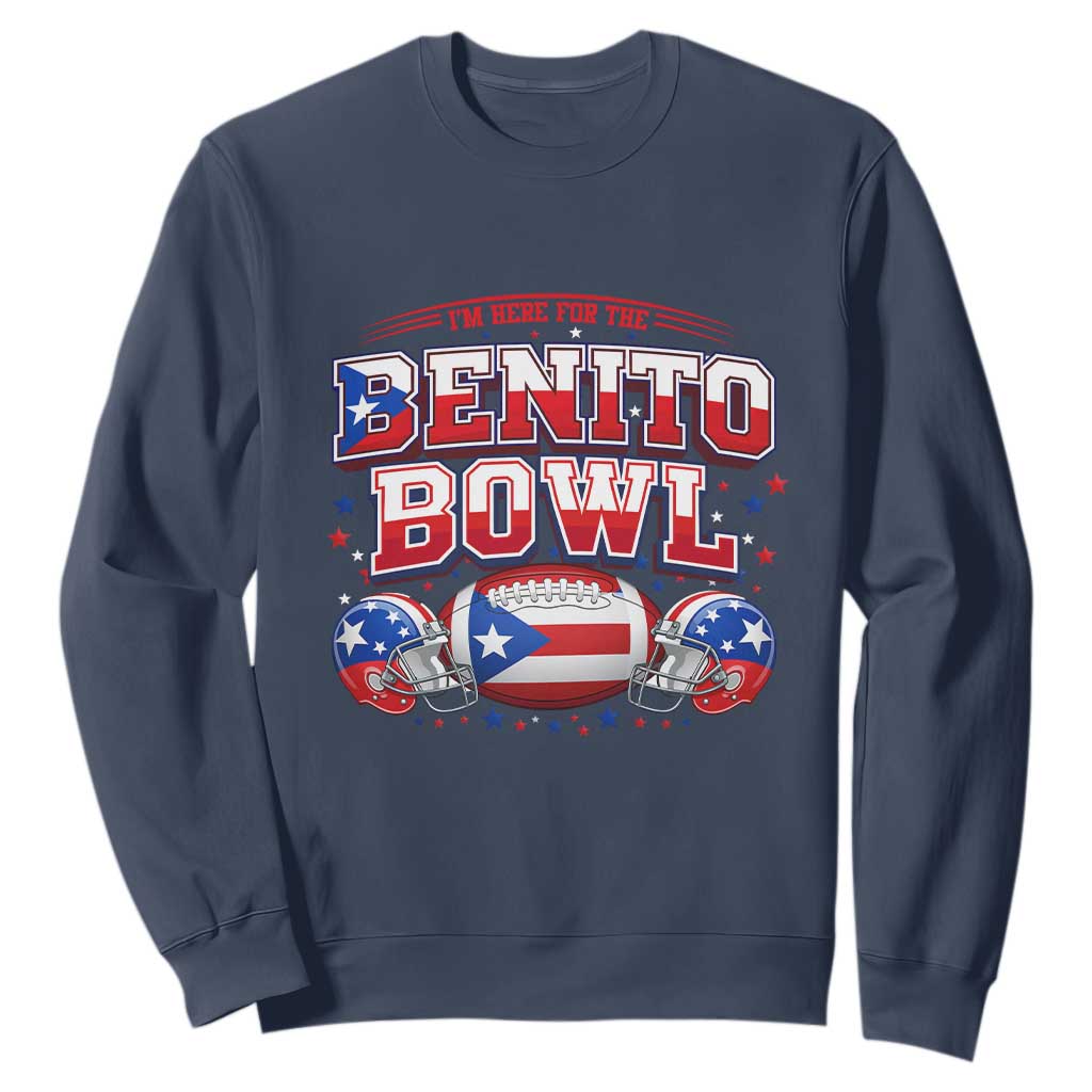 I’m Here for the Benito Bowl Sweatshirt Funny Music Fan Football Game Day TS02 Navy Print Your Wear