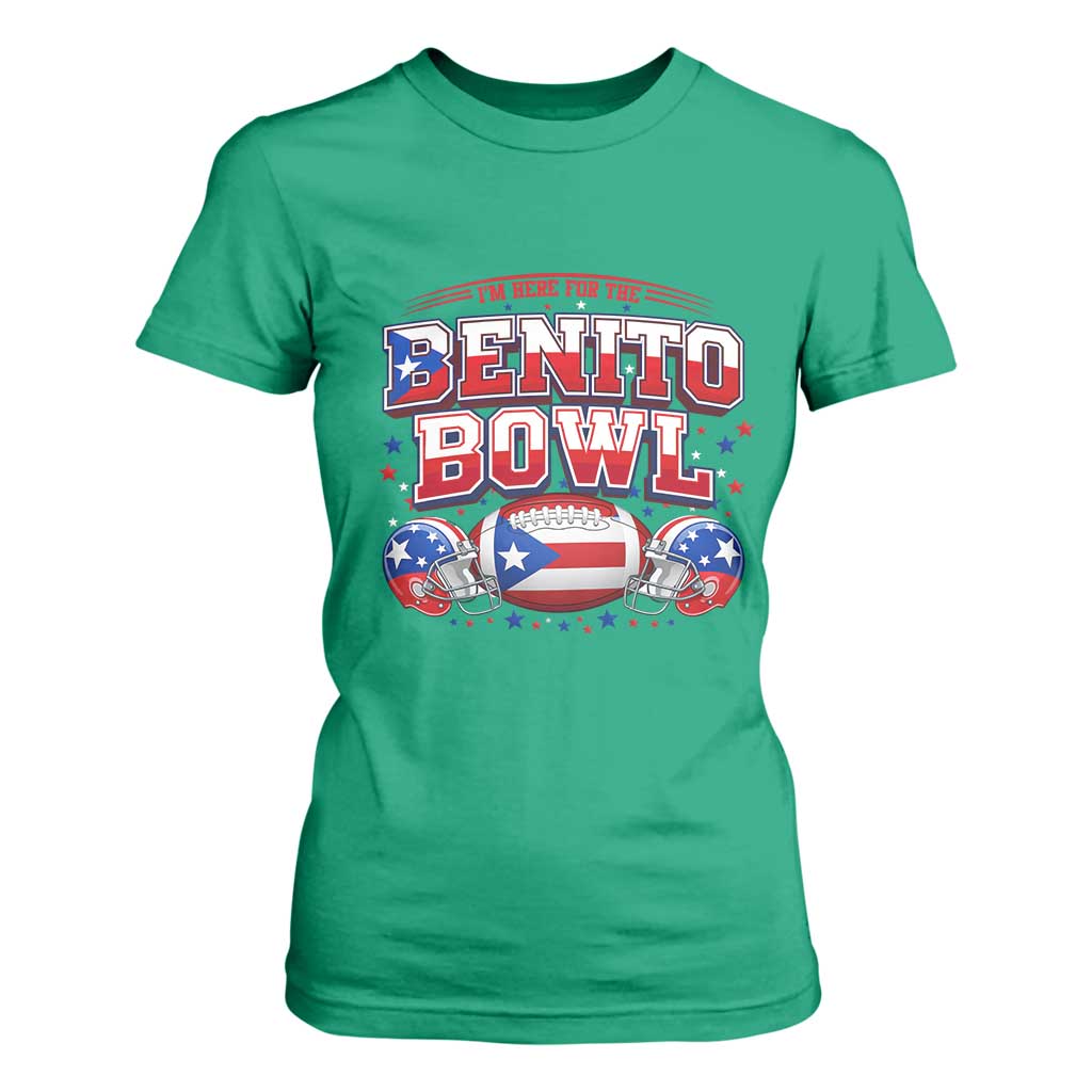 I’m Here for the Benito Bowl T Shirt For Women Funny Music Fan Football Game Day TS02 Irish Green Print Your Wear