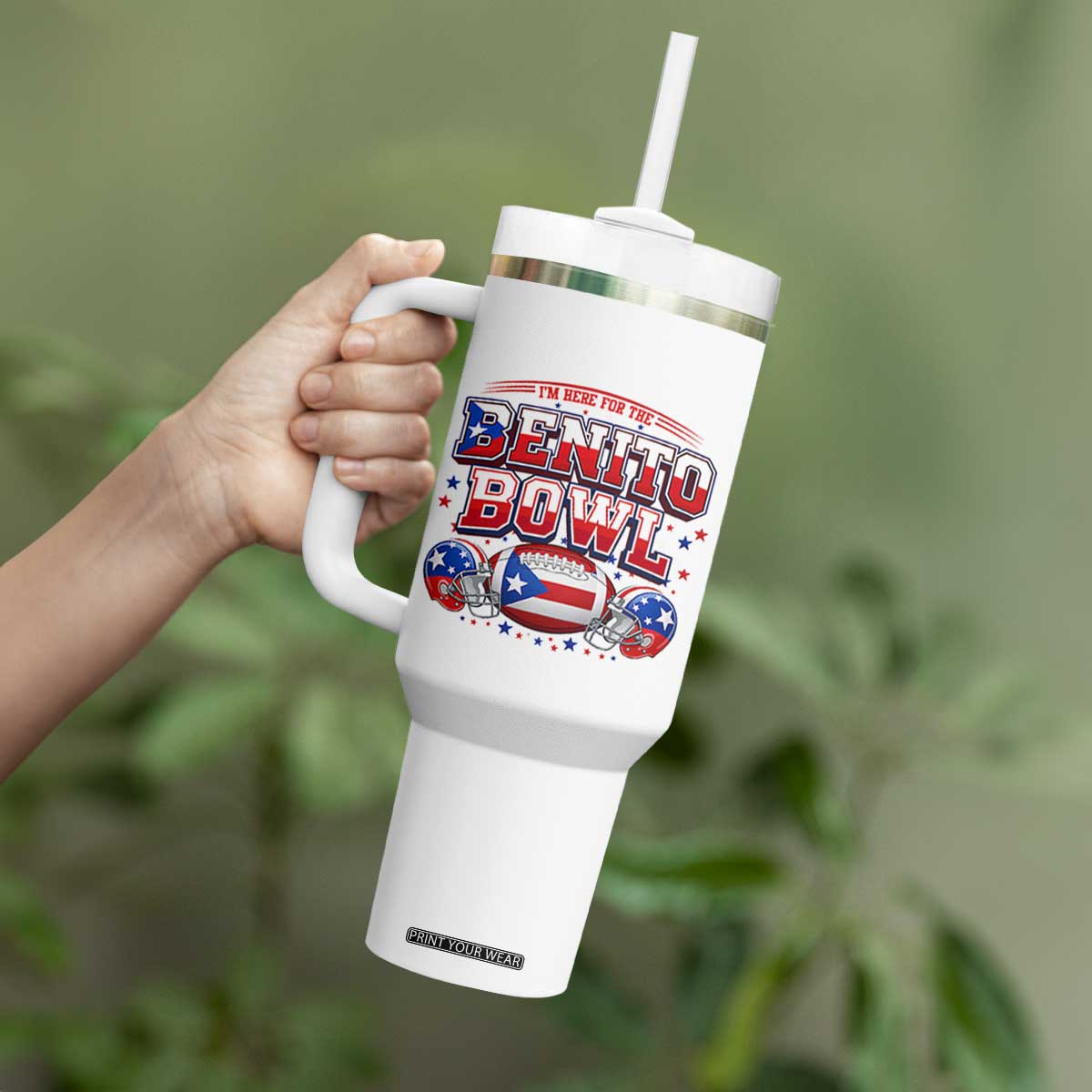 I’m Here for the Benito Bowl Tumbler With Handle Funny Music Fan Football Game Day TS02 Print Your Wear