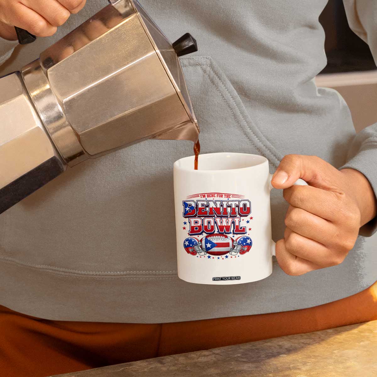 I’m Here for the Benito Bowl Coffee Mug Funny Music Fan Football Game Day TS02 Print Your Wear