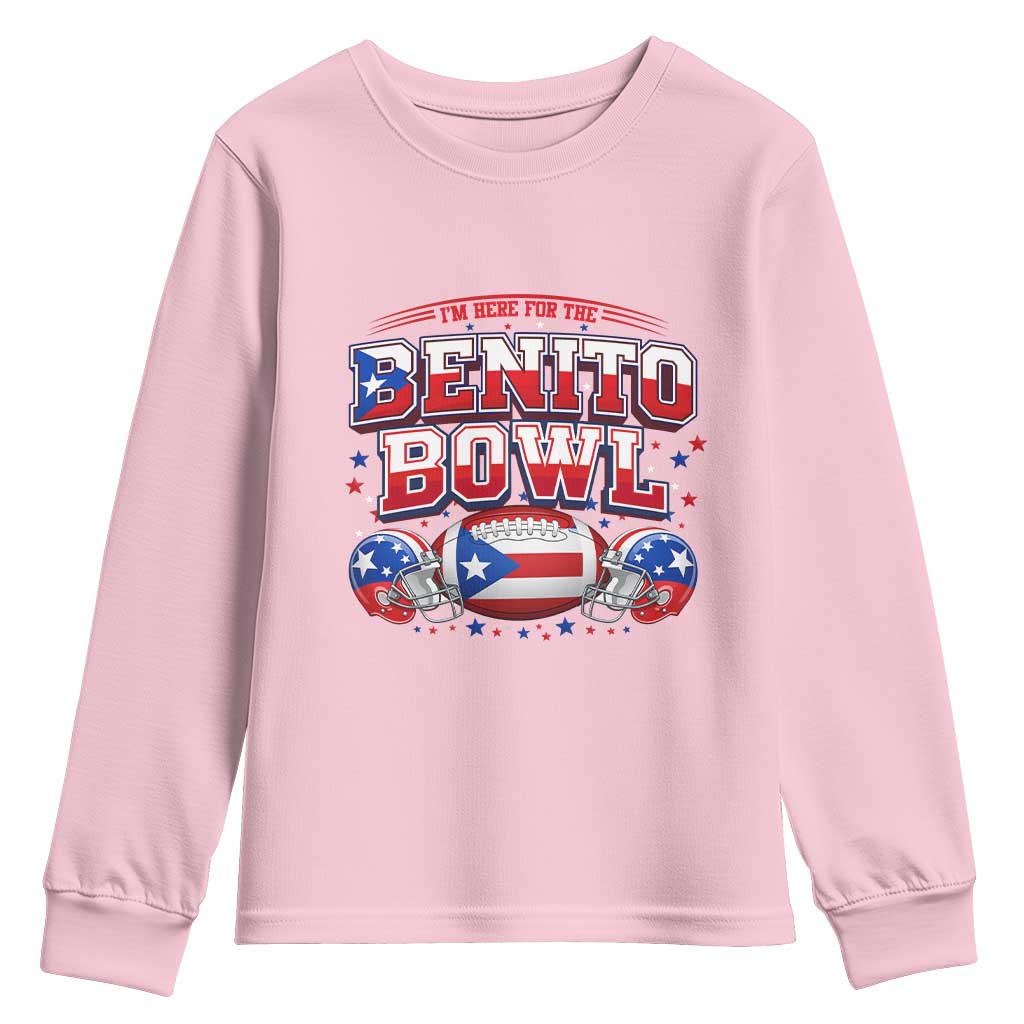 I’m Here for the Benito Bowl Youth Sweatshirt Funny Music Fan Football Game Day TS02 Light Pink Print Your Wear