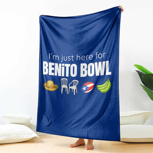 I'm Just Here for the Benito Bowl Funny Puerto Rican Game Day Throw Blanket Plantains Chairs and Flag Music Fans TS02 Print Your Wear