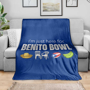 I'm Just Here for the Benito Bowl Funny Puerto Rican Game Day Throw Blanket Plantains Chairs and Flag Music Fans TS02 Print Your Wear